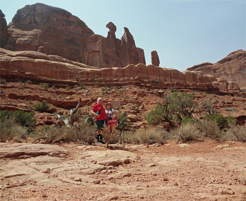 the two RV Gypsies at  Arches National Park